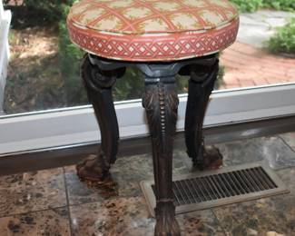 Antique Cast Iron Claw Foot Piano Bench