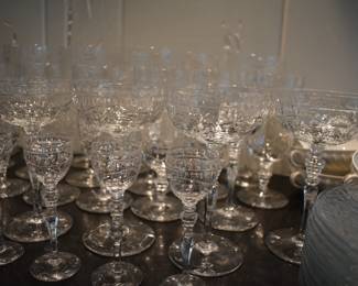 Rock Sharpe Cut Floral Stemware, 45 pcs