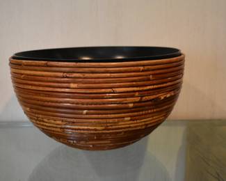 Vintage Monumental Crespi Style Split Reed Bowl
