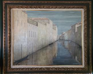 Jean-Pierre Capron (French, 1921-1997) Oil Painting, Venice