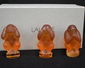 Lalique 'Three Wise Monkeys' Set