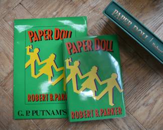 Robert B. Parker Paper Doll Original Press Release SET: Press Release folder, Signed First Edition, & Signed Limited Release First Edition. 
