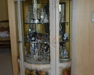 Ornate French White Curio Cabinet