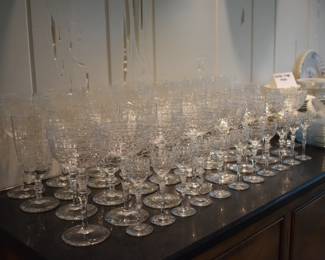 Rock Sharpe Cut Floral Stemware, 45 pcs