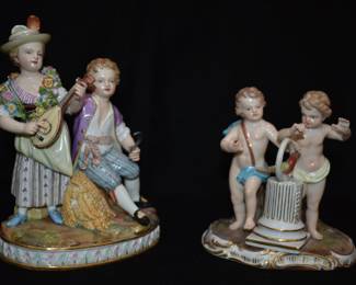 Meissen Allegory of Autumn and Cherubs with Parrot 