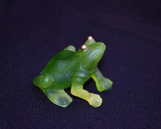 Daum pâte-de-verre Green Frog