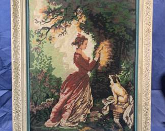 New item. Needlepoint under glass