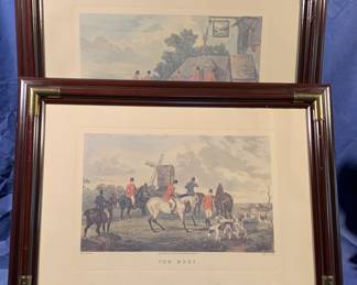Framed British hunting prints