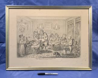 Image dates from 1809. Satirical subject matter (Farmer Giles and Wife…) by James Gillray