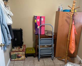 Cabinet, space heater, hall tree, pizza oven