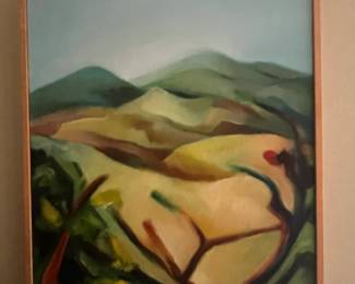 $45,000 pair - beautiful pair of Ilsa Monteiro landscapes by the renowned Brazilian folk painter. Ilsa Monteiro's institutional track records includes MARGS, Bienal do Mercosul, and inclusion in the collection of the Museu de Arte Moderna de São Paulo.