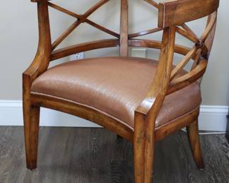 John Richard Curved Wood Barrel Chair