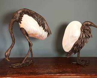 Rare Pair Of Decorative Extremely Well Done Birds-