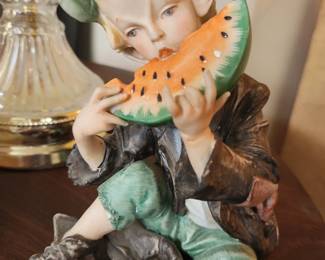 Capodimonte Boy Eating Watermelon. Signed and Numbered. 