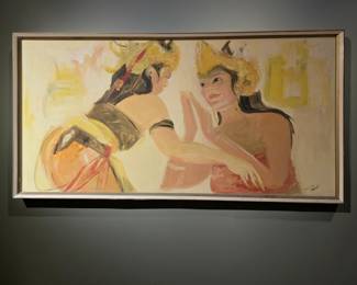 MARGE SINGER "Persian Dancers" oil on canvas bid #19
