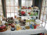 vintage kitchenware, Catalina pottery juice glasses, and more!