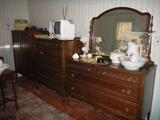 other 1/2 of 6 pc. bedroom set, bachelor chest, chest of drawers, dresser with mirror...