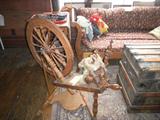 antique spinning wheel with HTF drop bobbin