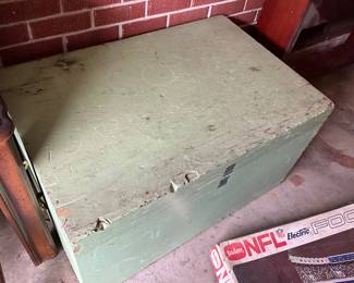 Garage - home made vintage wood chest