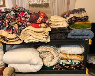 3rd bedroom - this bedroom is full of linens including crochet afghans, blankets, throws, pillows, table linens & all things you need!