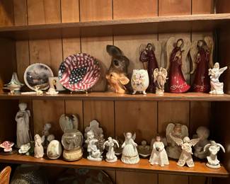 These collectibles are in the living room - lots of angels in various sizes too!