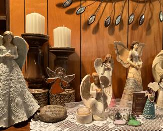 Closeup of items in living room over fireplace