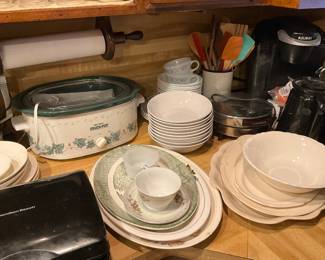 Kitchen - crock pot, platters bowls & more