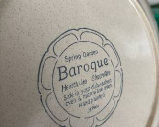 Hearthside Stoneware Baroque Spring Garden Dinner Plates