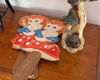 Glazed Pottery Mushroom Figurine