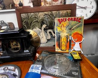 Bock Orbec Champagne Ad Print, Credo Workshop Saw Blade Clock 