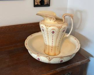 Whieldon Ware F. Winkle & Co Wash Bowl and Pitcher