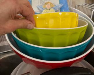 4 Piece Colorful Melamine Nesting Mixing Bowls