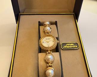 Jules Jurgensen Pearl and Gold Tone Wristwatch