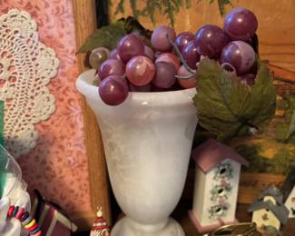 Carved White Alabaster Vase - Made in Spain