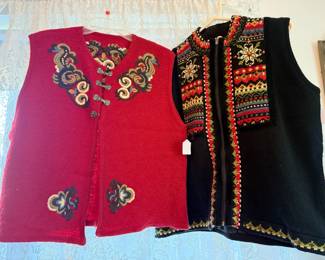 Norwegian Style Embroidered Vests
