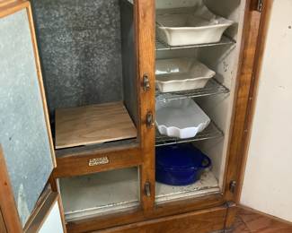 Circa 1920 Glacier White Enamel Lined Ice Box