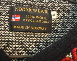 Norskwear Norwegian 100% Wool Knit Cardigan Sweater – Size Medium