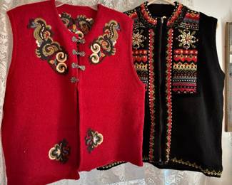 Norwegian Style Embroidered Vests

