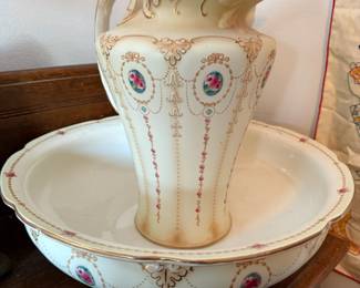 Whieldon Ware F. Winkle & Co Wash Bowl and Pitcher