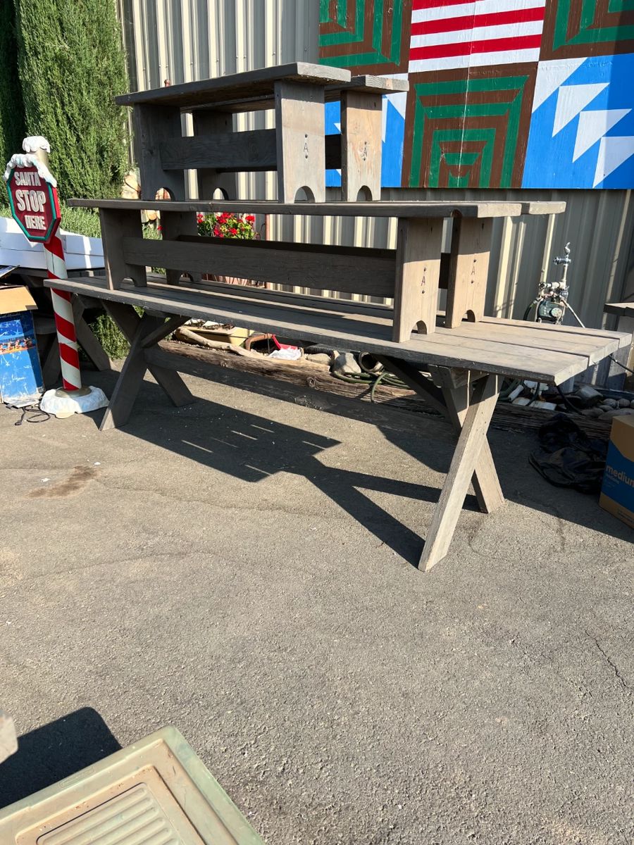 10 SETS of 10' wooden picnic table with benches