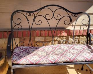 Metal Bench with Cushion