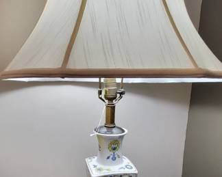 Cornflower and Saffron Hand Painted Lamps (2 available)