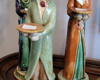 Vintage Porcelain Dog Butler Figurines