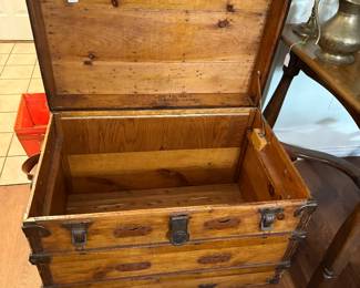 Antique Trunk with Leather Handles