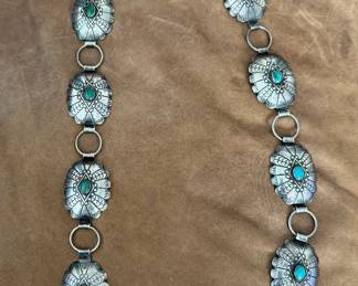 Turquoise & Sterling Concho Belt