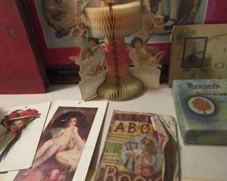 PACKED house full of things great grandparents stored in the attic including thousands of Victorian die cuts, ephemera, tins, advertising and more.