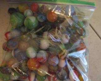Bag of vintage marbles