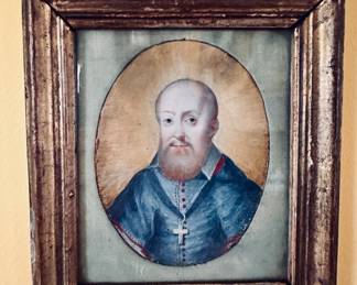 St Francis de Sales hand painted miniature