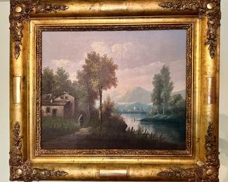 19th Century Continental School; Original oil on canvas
