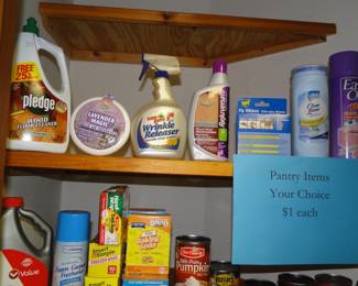 Pantry items and cleaning supplies, used to be $1 and now only .50 cents
